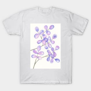 Purple Watercolor Leaves T-Shirt